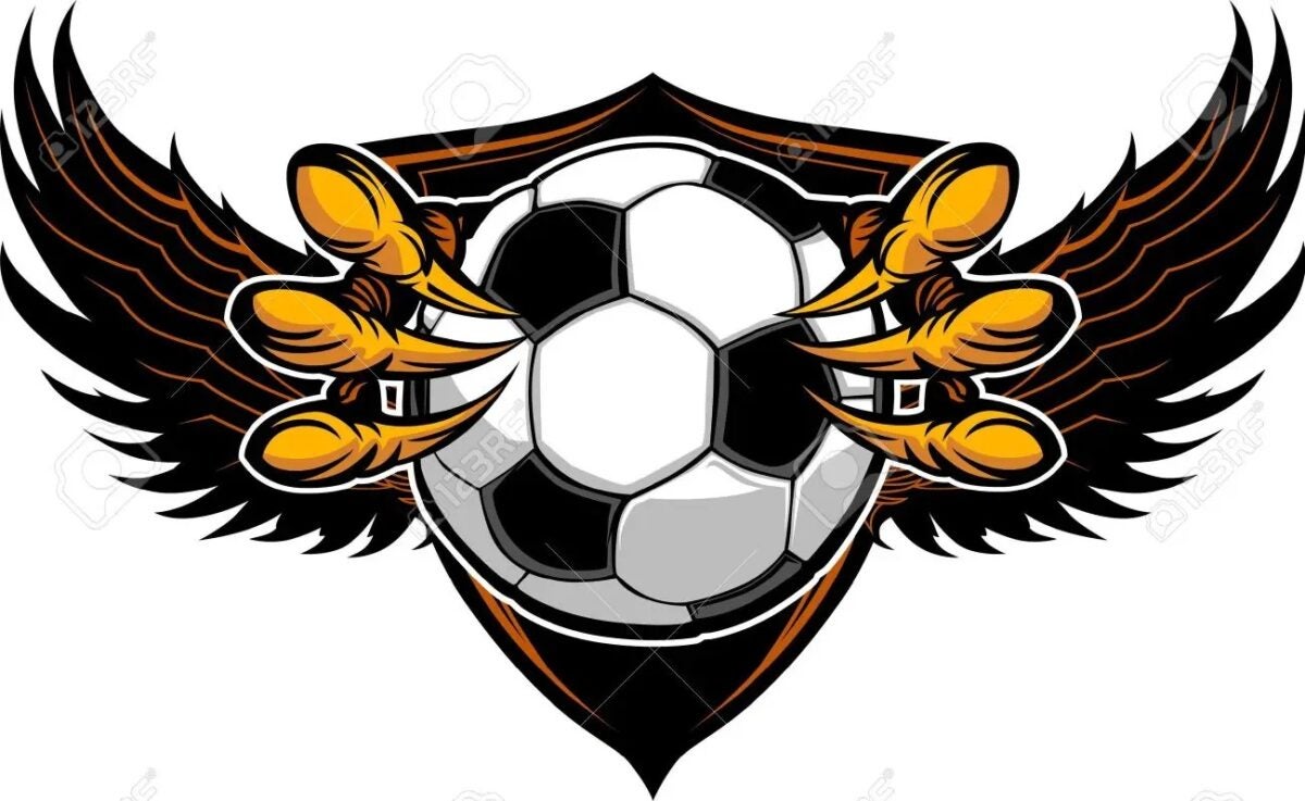 talons holding soccer ball